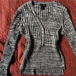 House of Harlow 1960 Black and White Sweater and pencil skirt set